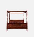 Royal Retreat 4-Poster Bed Sheesham Wood | Contemporary Luxury Wooden Bed