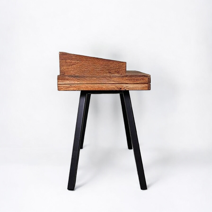 Maple Study table Solid Wood & Metal