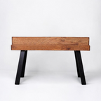 Maple Study table Solid Wood & Metal