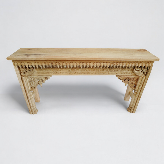 Natural Architectural Solid Wood Console Table