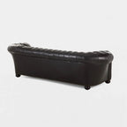 Bristol Noir Luxe Leather 3-Seater Sofa – Handcrafted Comfort by Living Furn India