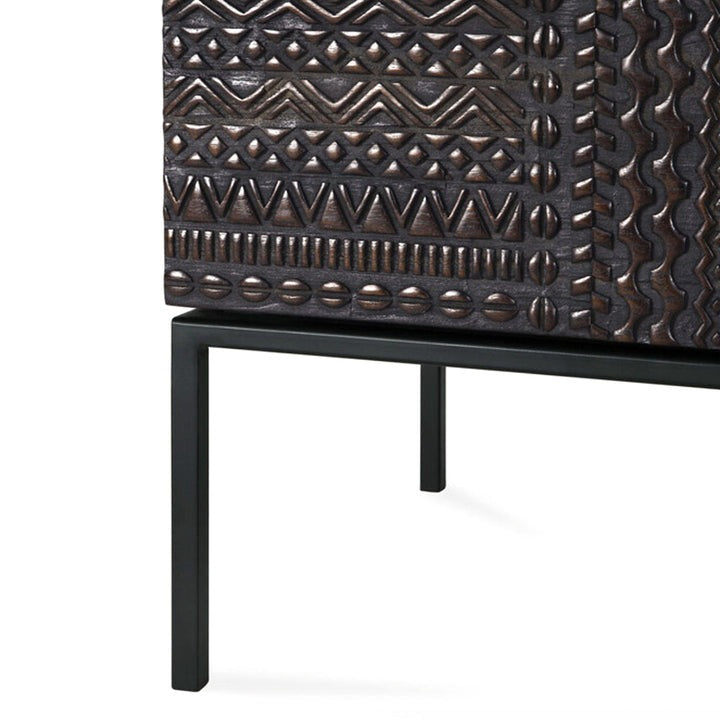 Tabwa 80" 4-Door Sideboard | Handcrafted Solid Mango Wood Cabinet | Living Furn India