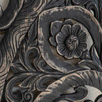 Handcrafted Wooden Mandala Wall Panel | 203x168 cm Mango Wood Bed Headboard | Carved Wood Wall Art for Bedroom & Living Room