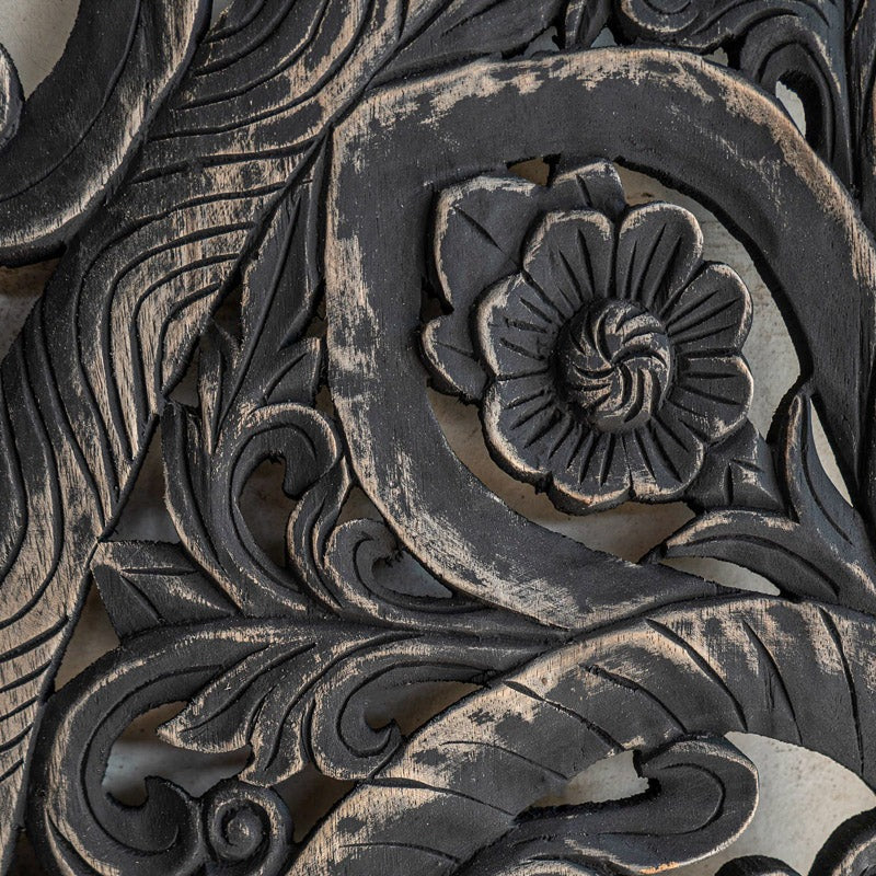 Handcrafted Wooden Mandala Wall Panel | 203x168 cm Mango Wood Bed Headboard | Carved Wood Wall Art for Bedroom & Living Room
