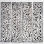"Handmade mango wood floral mandala headboard wall art"

