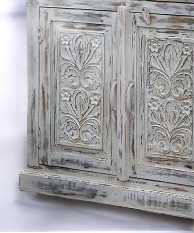 Grey Wash Cabinet Solid Wood