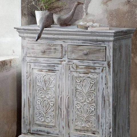 Grey Wash Cabinet Solid Wood