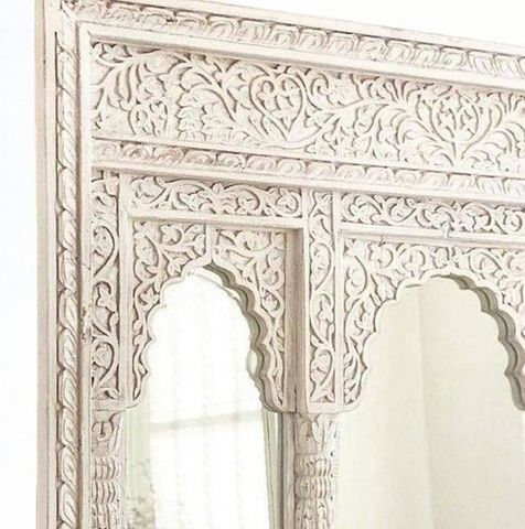 Triple Arch Jharokha Mirror Solid Wood