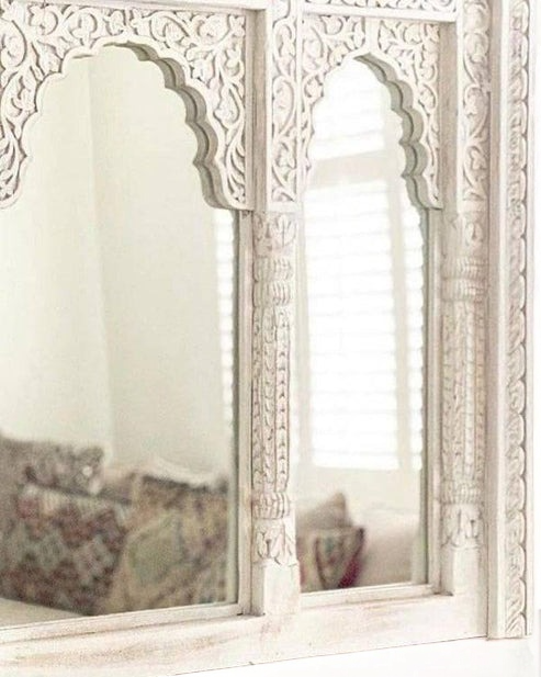 Triple Arch Jharokha Mirror Solid Wood