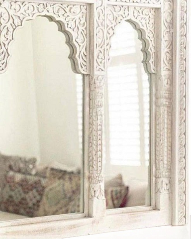 Triple Arch Jharokha Mirror Solid Wood