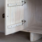 Artisan Fluted Wood TV Unit with Storage | Modern Media Console | Natural Finish Entertainment Center | Living Furn India