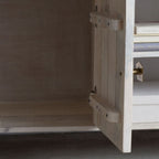 Artisan Fluted Wood TV Unit with Storage | Modern Media Console | Natural Finish Entertainment Center | Living Furn India
