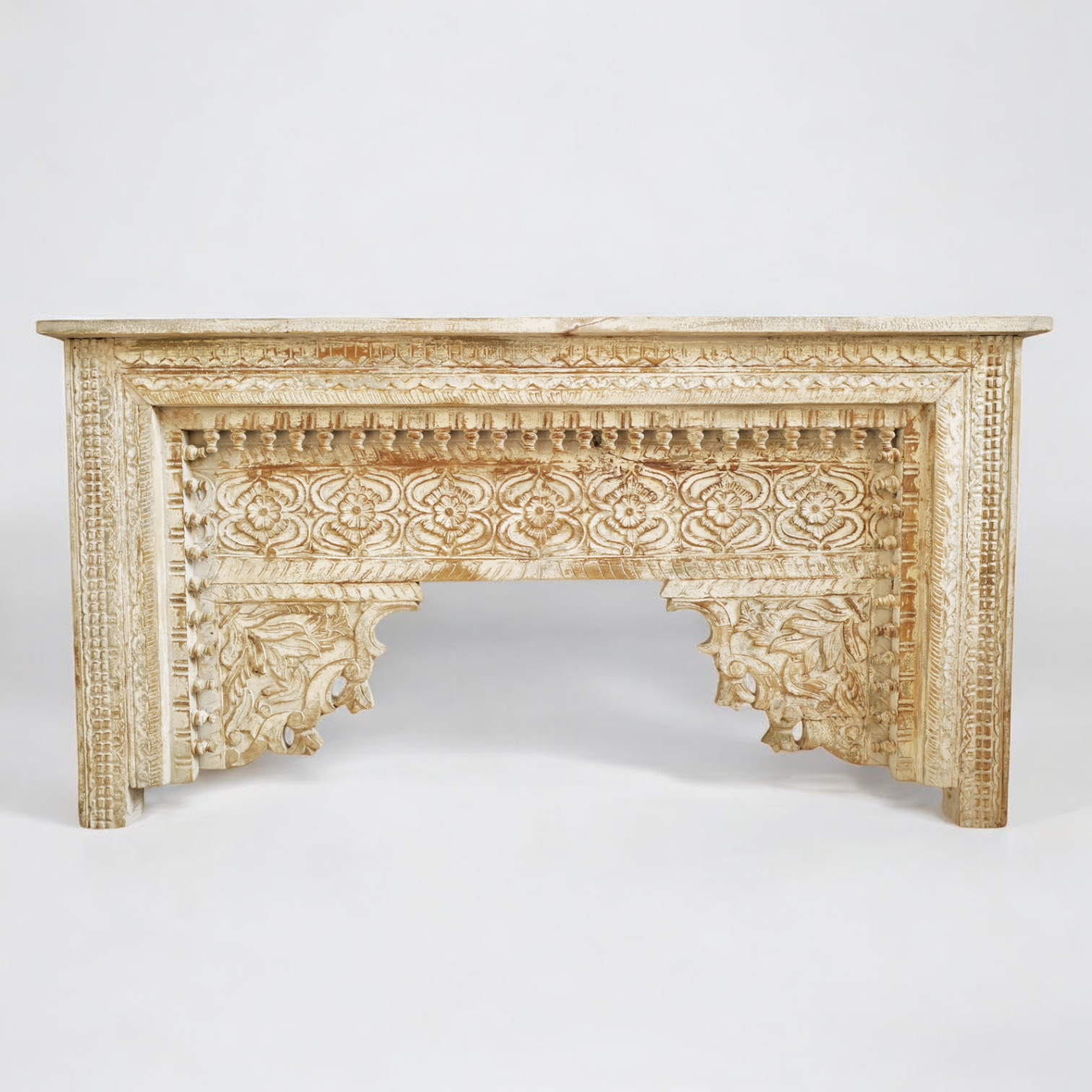 "High-quality and sturdy solid wood console table for home organization and décor"


